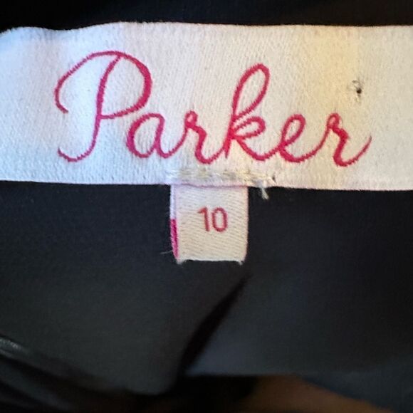 PARKER Women's Krislyn Ruffled Silk Mini A-Line Dress Black Size 10 - Picture 3 of 13